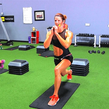 Instructor teaching an abs class