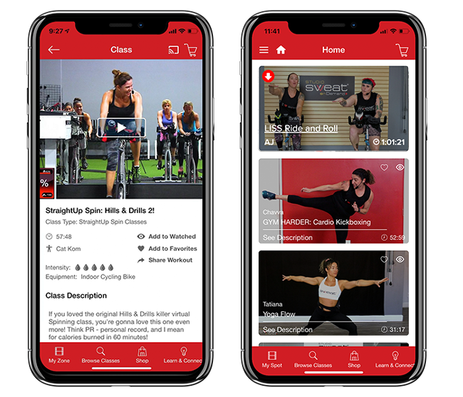 Spin class at home deals app