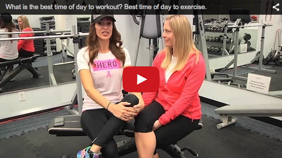 A still shot of a video discussing the best time of day to exercise.