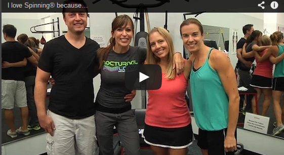 A still shot where SSoD Sweaters tell you why they love Spinning®.