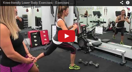A still shot of a YouTube video discussing knee-friendly exercises.