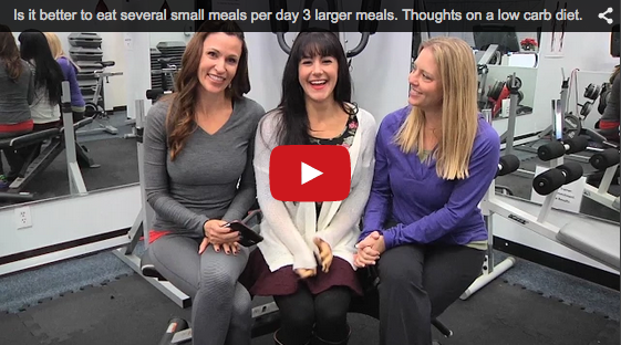 A still shot of a YouTube video debating smaller vs. larger meals.