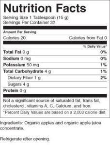 apple butter nutrition facts