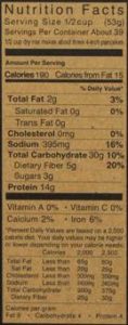 power cakes nutrition facts