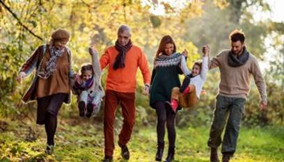 family walking