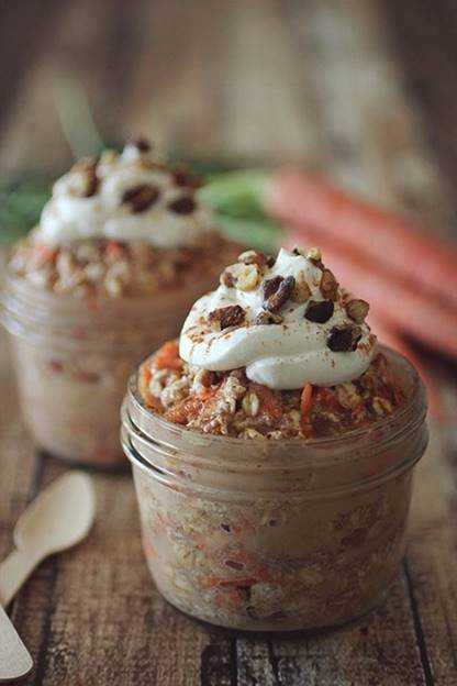Carrot Cake Overnight Protein Oatmeal