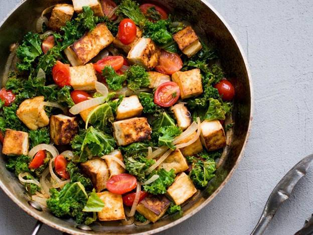 kale and tofu salad