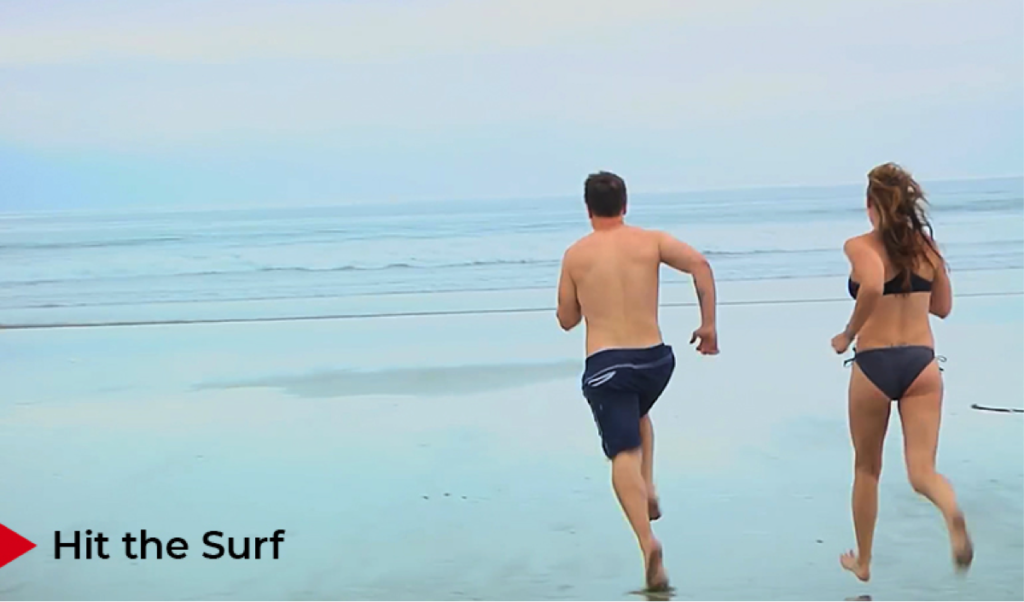 running on beach