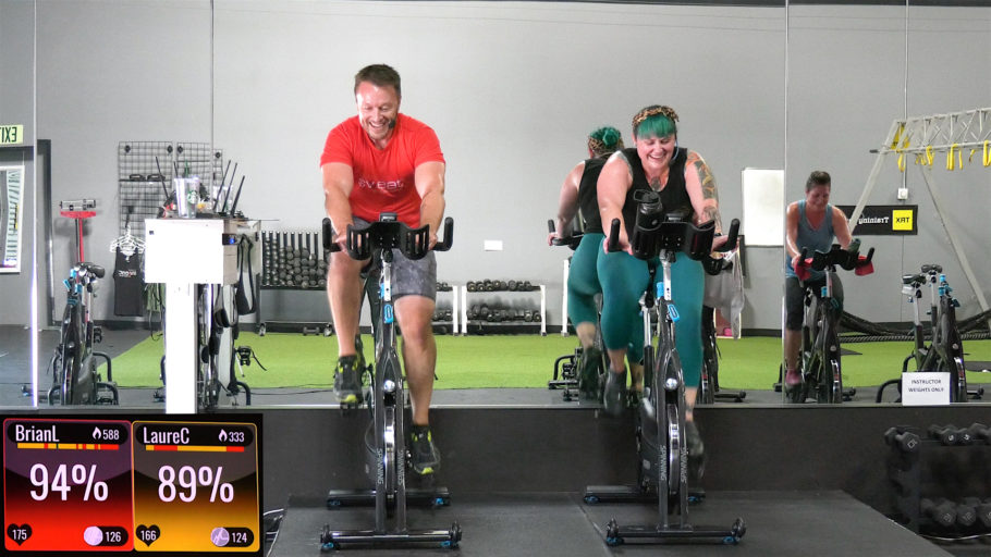 Spin & Strength Fusion Class with all body-weight only exercises Brian + AJ = SO FUN!