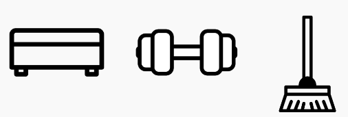 broomstick weights bench icons