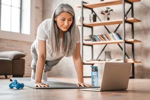 woman doing at home workout