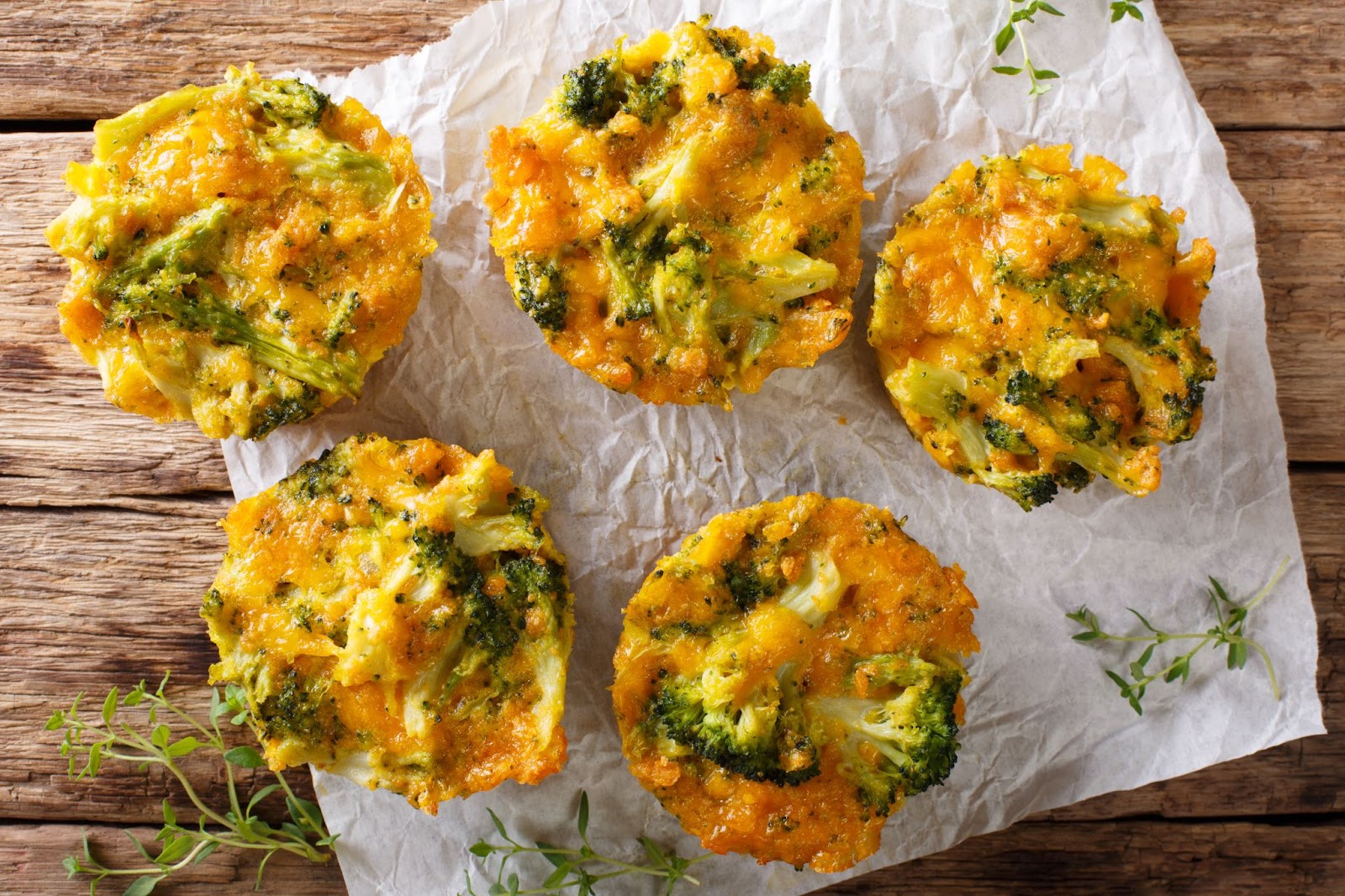 Egg frittata bites with broccoli and cheddar