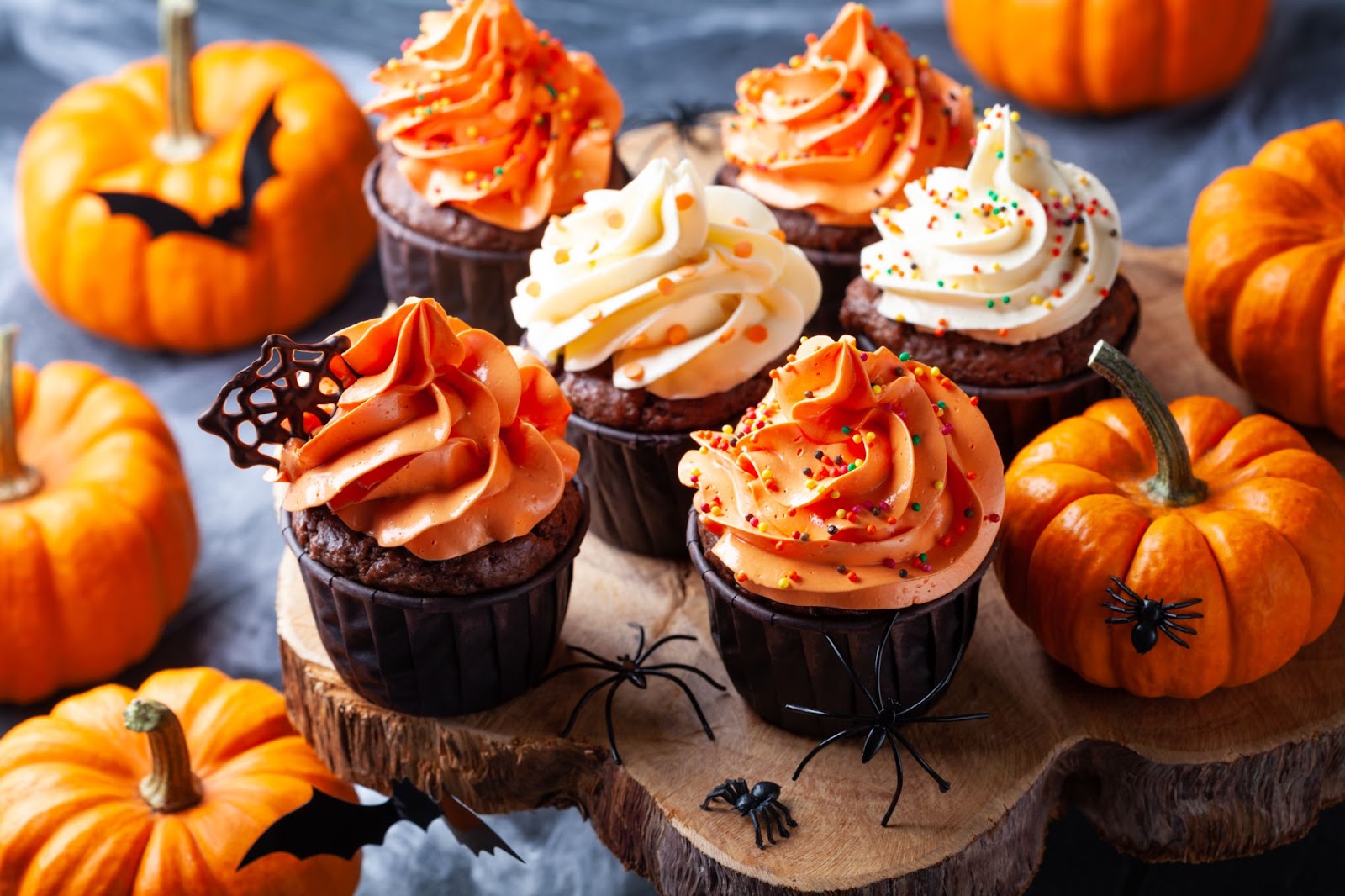 Healthy pumpkin cupcakes on a plate