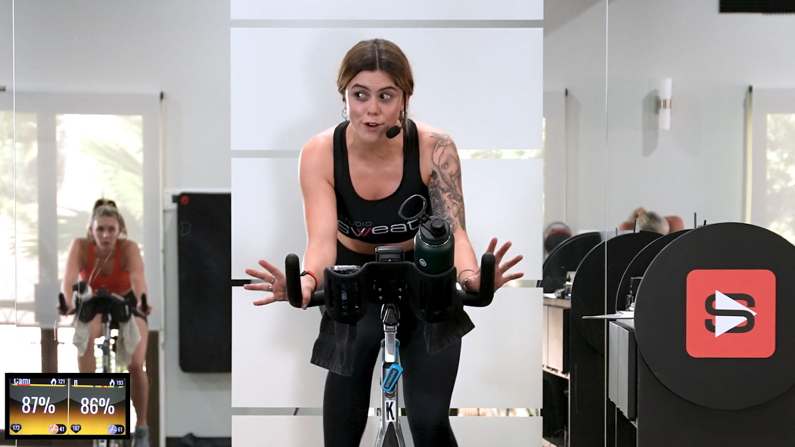 Screenshot of Studio SWEAT onDemand class, Punk Rock Ride