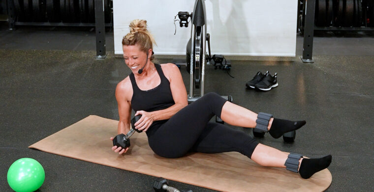 35-minute pilates and spin class Pilates Shoulder Shred + Cycle