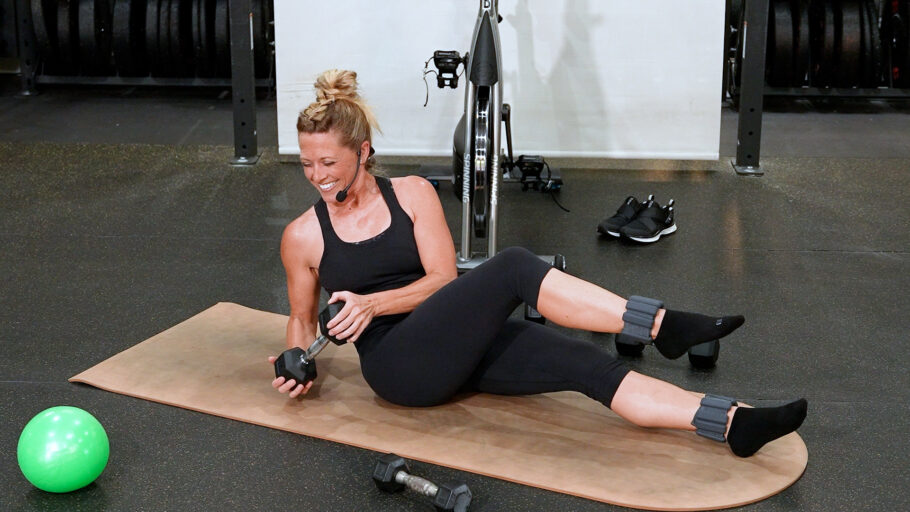 35-minute pilates and spin class Pilates Shoulder Shred + Cycle