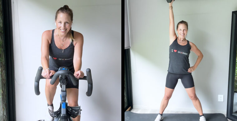 online cycle and core workout Pedal & Plank